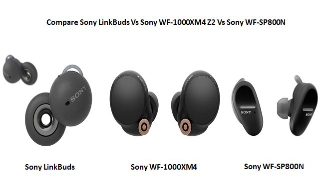 Read more about the article Compare Sony LinkBuds Vs Sony WF-1000XM4 Z2 Vs Sony WF-SP800N