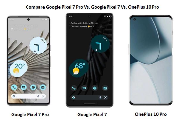 Read more about the article Compare Google Pixel 7 Pro Vs Google Pixel 7 Vs OnePlus 10 Pro